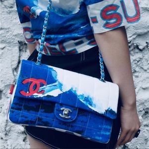 SOLD📌Auth CHANEL CLASSIC FLAP BAG PURSE SURFLINE 2002 vintage rare